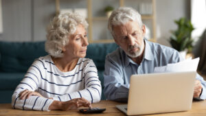 Older couple planning retirement