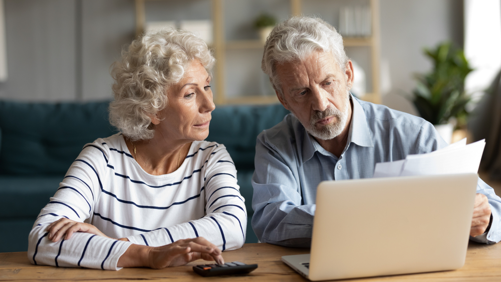 Older couple planning retirement