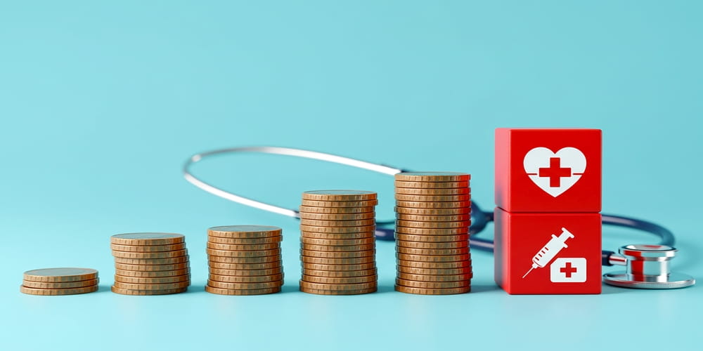 Coins blocks with health symbols